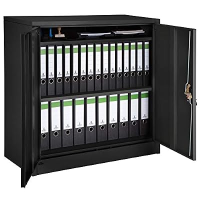 TecTake 800598 - Armoire de Bureau verrouillable, Étagères réglables en Hauteur Individuellement, Montage Facile - Divers Modèles (Type 3 | No. 402941)