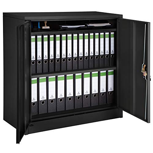 TecTake 800598 - Armoire de Bureau verrouillable, Étagères réglables en Hauteur individuellement, Montage facile - Divers Modèles - (Type 3 | No. 402941)
