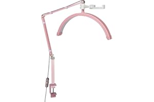 Andoer Ring Light Professionale Luce Video Led Da Tavolo Luce Di Riempimento A Forma Di Mezzaluna Dimmerabile Con Morsetto A C Supporto Per Salone Di Bellezza Trucco Streaming Live Lampada Da Comodino