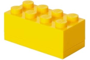 ROOM COPENHAGEN Pudełko Lego Mini-Box, 8 wypustek, śniadaniówka, kolor żółty.