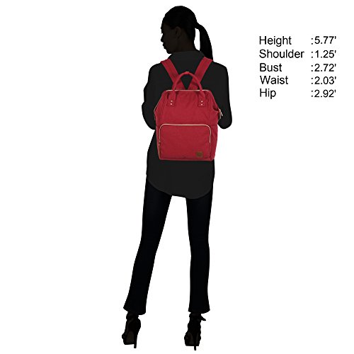 Veevan Damen Herren Retro Canvas Schule Rucksack 15,6 Laptop - 7