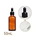 4PCS 50ml 1.7oz Empty Refillable Amber Glass Essential Oil Bottle Vial Container with Glass Eye Dropper