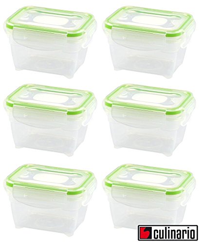 6 Stück culinario Frischhaltedose, Vorratsdose 330 ml rechteckig