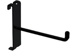 COMPLETESHOPFITTINGS 10x 2" Black Single Prong Hooks Grid Mesh Panel Display Retail Shop Accessories