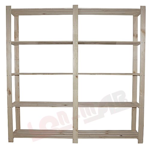 HOLZREGAL B-03 5 BÖDEN BÜCHERREGAL MASSIVHOLZREGAL KELLERREGAL BÜROREGAL 170x170x40 cm - 3