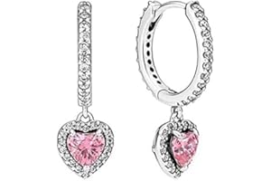 GHMIOU Orecchini pendenti in argento 925 per le ragazze, S925 Sterling Silver Orecchini doppio cerchio con Zirconia, orecchini gioielli per regali di nozze per le donne