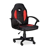 Relaxdays Chaise Gamer Professionnel Fauteuil Gaming Jeux vidéos XR7 120 kg Racing Bureau PC 360°C, Rouge