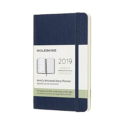 Moleskine 2019 Agenda Semainier 12 Mois, Format De Poche, Couverture Souple, Bleu Saphir