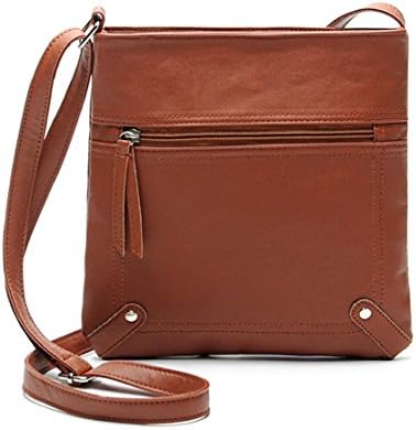Tongshi Women's Pu Leather Satchel Cross Body Shoulder Messenger Bag Handbag (Dark Brown) , 23*25cm