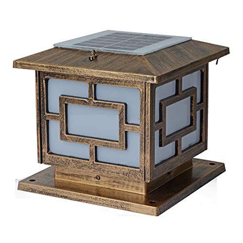 Preisvergleich Produktbild Solar Column Lights, Europäischen Klassischen Innenhof Säule Licht Garten Retro Im Freieniip Wasserdichte Führte Rasen Licht Outdoor Park Villa Gemeinschaft Rasen Street Light Column Lampe,White,1Pcs