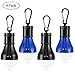 Produktbild Hommie LED Campinglampe, 4 Stücke 3A Batterie Camping Lampen LED Campingleuchte mit Karabiner Tragbare Laterne Zelt Leuchtmittel Zeltlampe Glühbirne Set für Camping, 2 Schwarz und 2 Blau