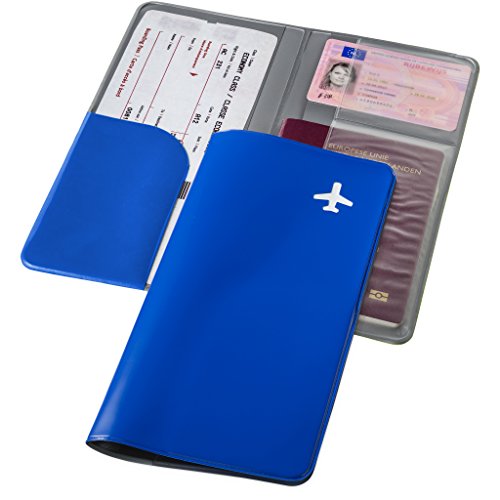 Vertrieb durch presents & more - Funda para documentos y pasaportes, color azul