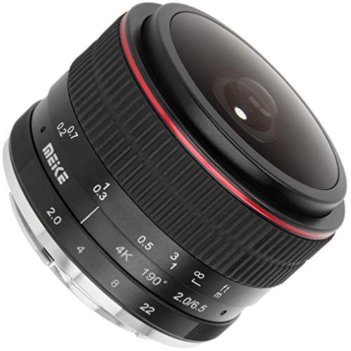 Meike Fisheye - Objetivo Ultra Gran Angular para cámaras Canon M (Distancia Focal de 6,5 mm y Apertura F2.0)