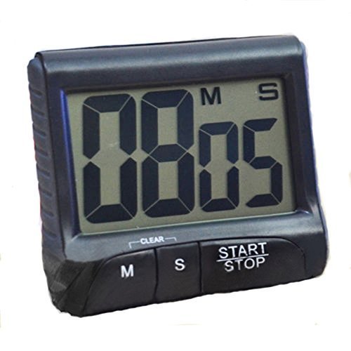 LCD Digital, Timer, Große Ziffern, Count Down Up Wanduhr Lauter Alarm, Schwarz / Weiß schwarz