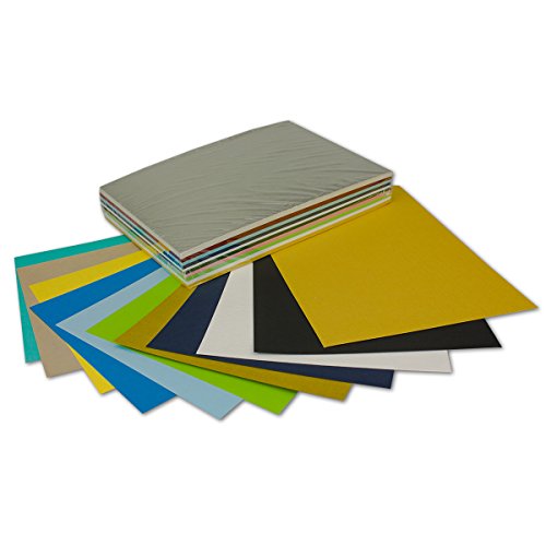Struktur Karten-Set, verschiedene Farben | 100 Karten | DIN A5 - 210 x 148 mm - ohne Falz / Einfachkarte | gefalzt A6 Karte I Leinenstruktur| zufälligeFarbauswahl | GUSTAV NEUSER