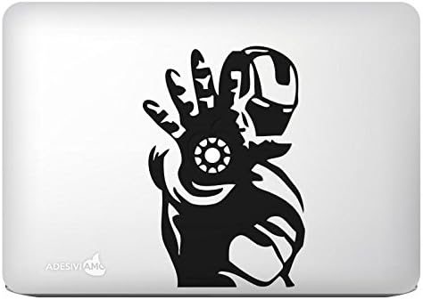 Sticker"Iron Man Apple Power 2" Single Color for All Models Apple Mac Book