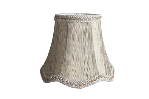 Splink 2pcs Lampenschirm Clip-On E12/E14 Stain Stoff Stehlampe Wandlampe Tischlampenschirm Vintage Stil 75*130*120mm - 5