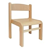 Childrens Furniture Solid Beech Wood One Children's Chair without Armrest Natural Varnish