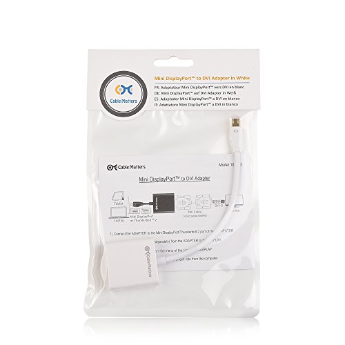 Cable Matters® Gold überzogene Mini Displayport (Thunderbolt™ Port kompatibel) auf DVI Mann zum weiblichen Adapter in Weiß - 6