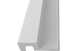 FLOORINTEX Remate de listones 3D acústico - (Remate Izquierdo 250x6,3x2,1 cm. Blanco) Terminaciones de Poliestireno imitación Madera Panel de Listones Friso de Listones