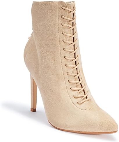 Ladies Womens High Heel Lace Up Pointed Toe Ankle Boots Kylie Jenner Kim K Size