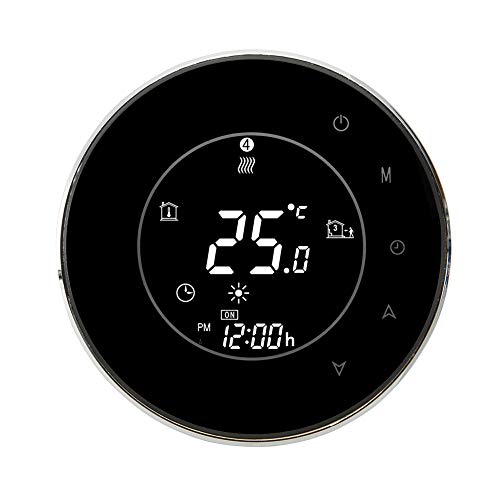 Preisvergleich Produktbild Sgaoliy Eletronisches Heizkörperthermostat,WiFi Voice Elektrische Heizung LCD Touchscreen Thermostat Temperaturregler Schwarz