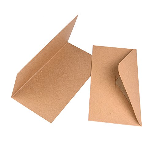60 tlg. Set Kraftpapier Klappkarten und Briefumschläge aus Naturkarton für Gruß- und Glückwunschkarten, Einladungskarten, Weihnachtskarten zum kreativen Selbstgestalten - 3
