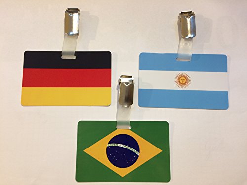 KaiserstuhlCard 3x Anhänger Schild Nationalflaggen Fussball Fußball WM Weltmeisterschaft 2018 Flagge Fahne auswählbar Fanartikel Deutschland u.a.