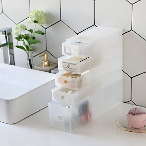 SONGMICS-Organiseur-de-Maquillage-Rangement-des-cosmtiques-translucide-avec-5-tiroirs-poignes-dcoupes-pour-Salle-de-Bain-Chambre-Bureau-JMU22WT-5-tiroirs