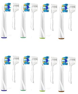 Carolina Meyer ® Brossettes Têtes de Remplacement Brosses à Dent Electrique pour Braun Oral B FlossAction & Oralb Professional Care -8 Pack SoniWhite®