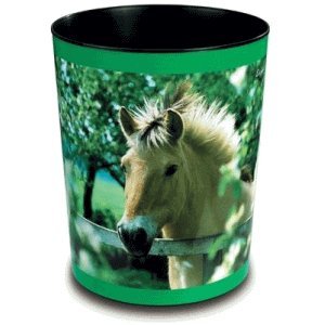 Preisvergleich Produktbild Läufer Papierkorb Motivposter 13 Liter Pferd am Weidezaun