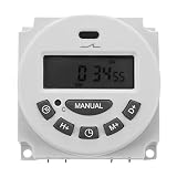 Dimension: 60 * 60 * 32 mm Cikuso DC 12V Digital LCD programable Temporizador Tiempo de rele del interruptor temporizador electronico programable semanal blanco