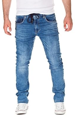 Yazubi Homme Jean Vetement Erik - Slim Fit Jogging Pantalon - Sweatpants in Jeans-Look, light blue (30032), W28/L30