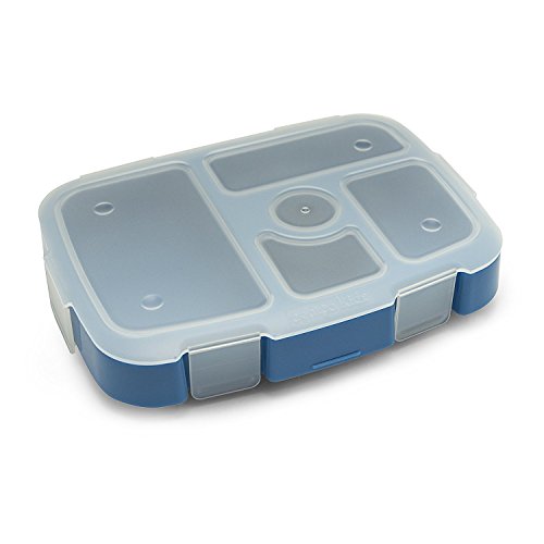 ​​Bentgo® Kids Tray with Transparent Cover - Reusable, BPA-Free, 5-Compartment Meal Prep Container with Built-In Portion Control for Healthy, At-Home Meals & On-the-Go Lunches (Blue)