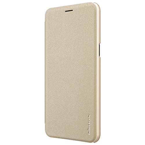 Nillkin Sparkle - Carcasa tipo funda libro protectora y antideslizante para OnePlus 5 - Dorado