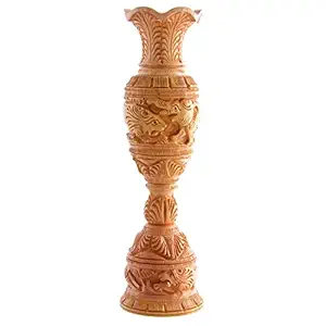 Craft Trade Wooden Handmade Shikar Liquor Flower Vase/Pot for Home Decoration | (20 X 6 cm HXW)