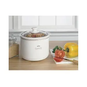 Crock Pot Slow Cooker Dip Master 1-1/2 Qt. Glass Lid, Stoneware White