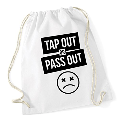HippoWarehouse Tap out pass out Drawstring Cotton School Gym Kid Bag Sack 37cm x 46cm, 12 litres