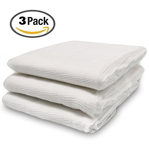 zesgood 100% natürliche Baumwolle ungebleichtem Musselin Besteckmotiv, 3 Pack, 20 Fläche/3 Meter