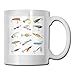 Produktbild Funny Ceramic Novelty Coffee Mug 11oz,Several Fish Hook Equipment Objects Trolling Angling Netting Gathering Activity,Unisex Who Tea Mugs Coffee Cups,Suitable for Office and Home