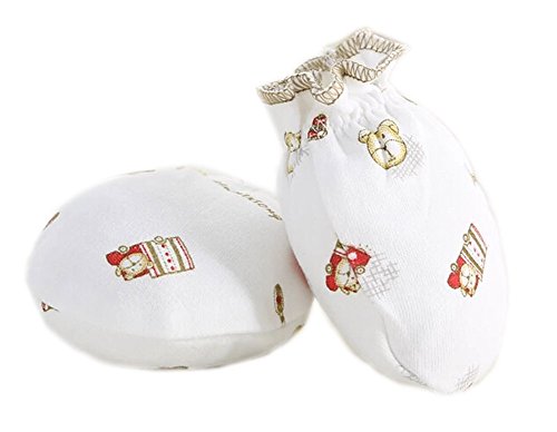 5-Packs Soft Newborn/ Infant NO-Scratching Bamboo Mittens For 0-3M Blue & White