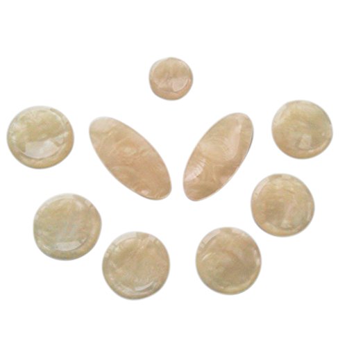 chytaii Sassofono Bottoni in madreperla Sassofono pulsante inlays Taste Button di sax tenore Vecchio Sassofono Soprano Beige 9 pezzi