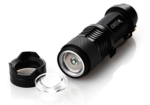 AGM® 200LM 3 Modi Zoombar Taschenlampe Flashlight mit UV Licht, Rotes Licht - 4