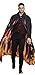Produktbild costumebakery - Herren Männer Kostüm Hochwertiger Vampir Dracula Umhang Inferno im Flammen Feuer Look, Cape Fire Flames Style, perfekt für Halloween Karneval und Fasching, One Size, Schwarz