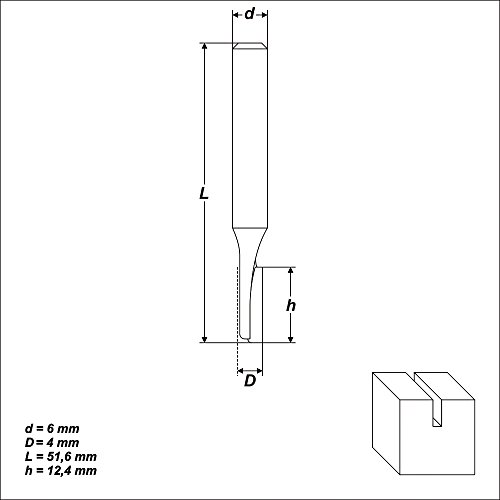 HM Nutfräser Ø 4 mm Schaft 6 mm Nutenfräser Holzfräser Fräser Nuter Freser - 4