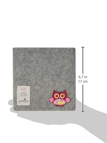 Goldbuch Poesiealbum, FilZit, 96 weiße Seiten, 16,5 x 16,5cm, Mit Eulen-Applikation, Grau, 41139 - 3
