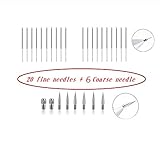 Material: acero inoxidable. Agujas de eliminación de topos para lápiz de plasma, removedor de topos, eliminador de topos, 20 agujas finas + 6 agujas grandes + 2 bases de agujas