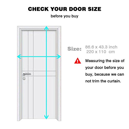 Idealeben Fliegengitter mit Magnetvorhang für Türen 1,1m x 2,2m, durchsichtig, Schwarz - 2