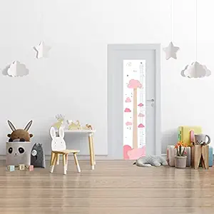 Life N Colors Cute Pink Height Chart DIY Wall Sticker for Kids Room, Self-Adhesive Wallpaper, Easy to Apply and Beautiful, 68 Inches Height