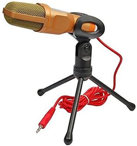 HOTSALEUK New Professional Condenser Sound Podcast USB Studio Microphone Voice Recording Desktop Microphone with Stand For PC Laptop Skype MSN (gold)